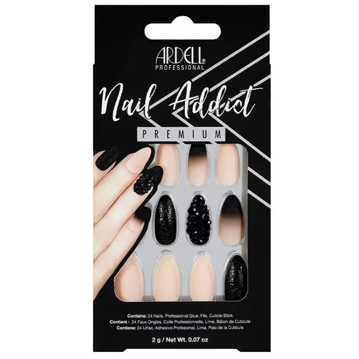 Ardell Nail Addict Black Stud en Pink Ombre kunstnagels