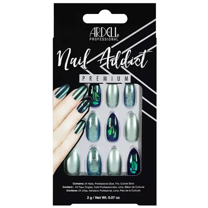 Ardell Nail Addict Green Glitter Chrome Kunstnagels