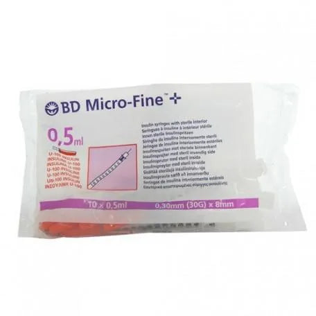 B.d Spuit-Naald Bd Insuline 0,5 ml 8-30 10 Becton Dickinson