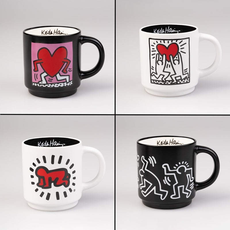 Keith Haring - Set van 4 keramische mokken met standaard 300 ml (2)