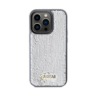Guess Sequin Script Metal - hoesje voor iPhone 14 Pro (zilver) (3)