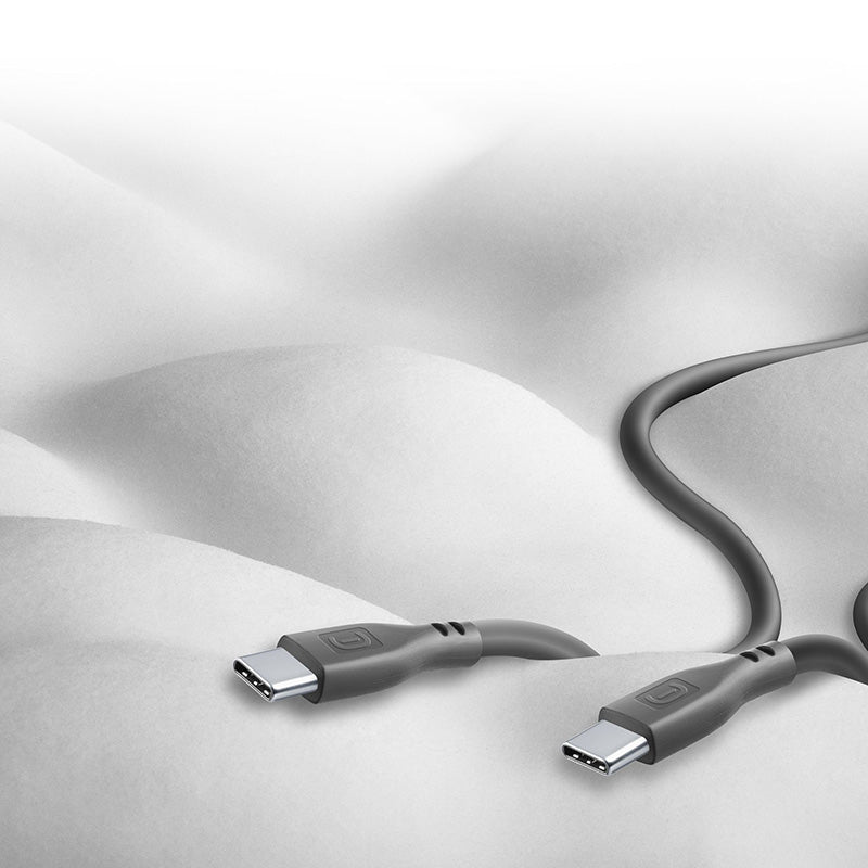Cellularline Soft-kabel - USB-C naar USB-C-kabel 1,2 m (zwart) (2)