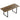 Uitschuifbare eettafel 140-180 cm voor 6-8 personen, rechthoekig in industrieel design met stalen onderstel