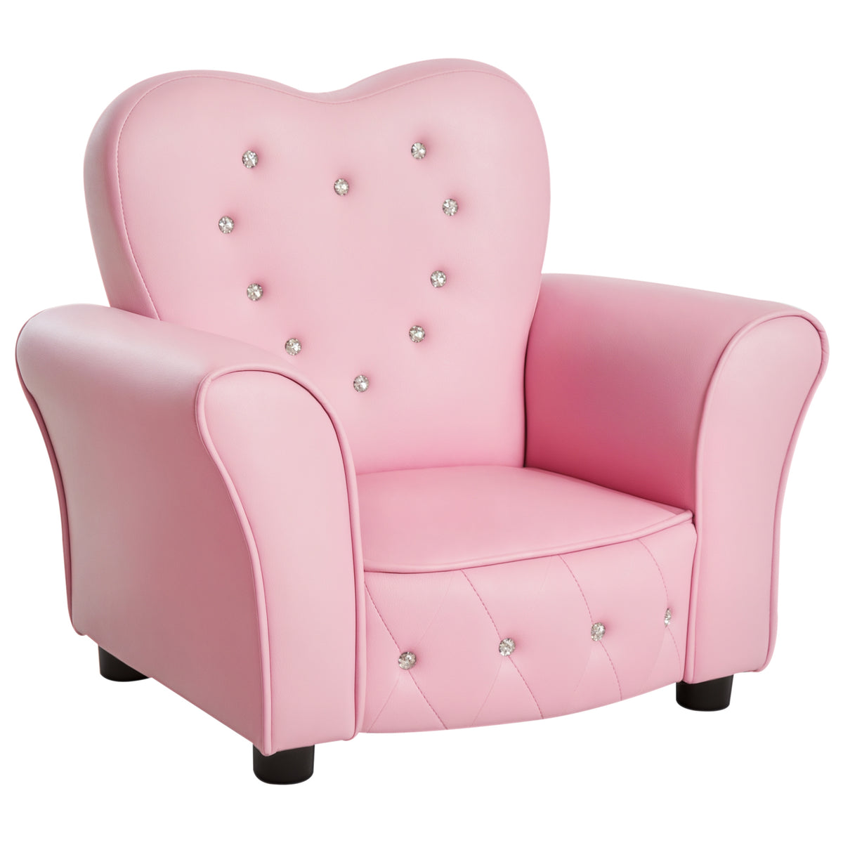 Kinderfauteuil, kinderzetel met massief houten poten, kinderbankje van schuimstof, kinderstoel voor kinderkamer
