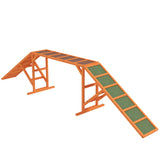 Agility hondenhelling, parcours, antislip, weerbestendig, hout, 335 x 55 x 60 cm, oranje