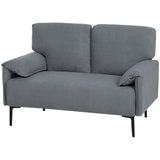 2-zitsbank, dikke kussens, fluweelzachte bekleding, gestoffeerde bank, zwart (7)