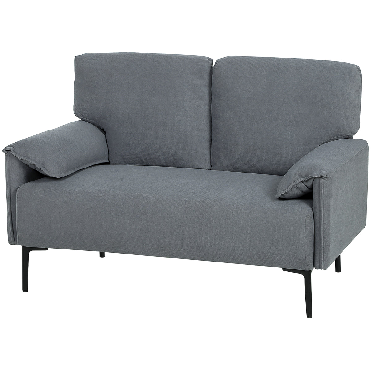 2-zitsbank, dikke kussens, fluweelzachte bekleding, gestoffeerde bank, zwart (7)