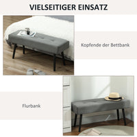 Gestoffeerde bank met corduroy bekleding, slaapbank met metalen poten, schoenenbank 100 x 36 x 45 cm grijs (6)