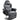 Gamingstoel, massagefunctie, verstelbare rugleuning, voetensteun, tot 120 kg, stalen frame, kunstleer, grijs