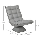 Relaxfauteuil leesfauteuil, draaibaar, fluweeloptiek, 62 cm x 70 cm x 95 cm, lichtgrijs (3)