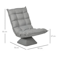 Relaxfauteuil leesfauteuil, draaibaar, fluweeloptiek, 62 cm x 70 cm x 95 cm, lichtgrijs (3)