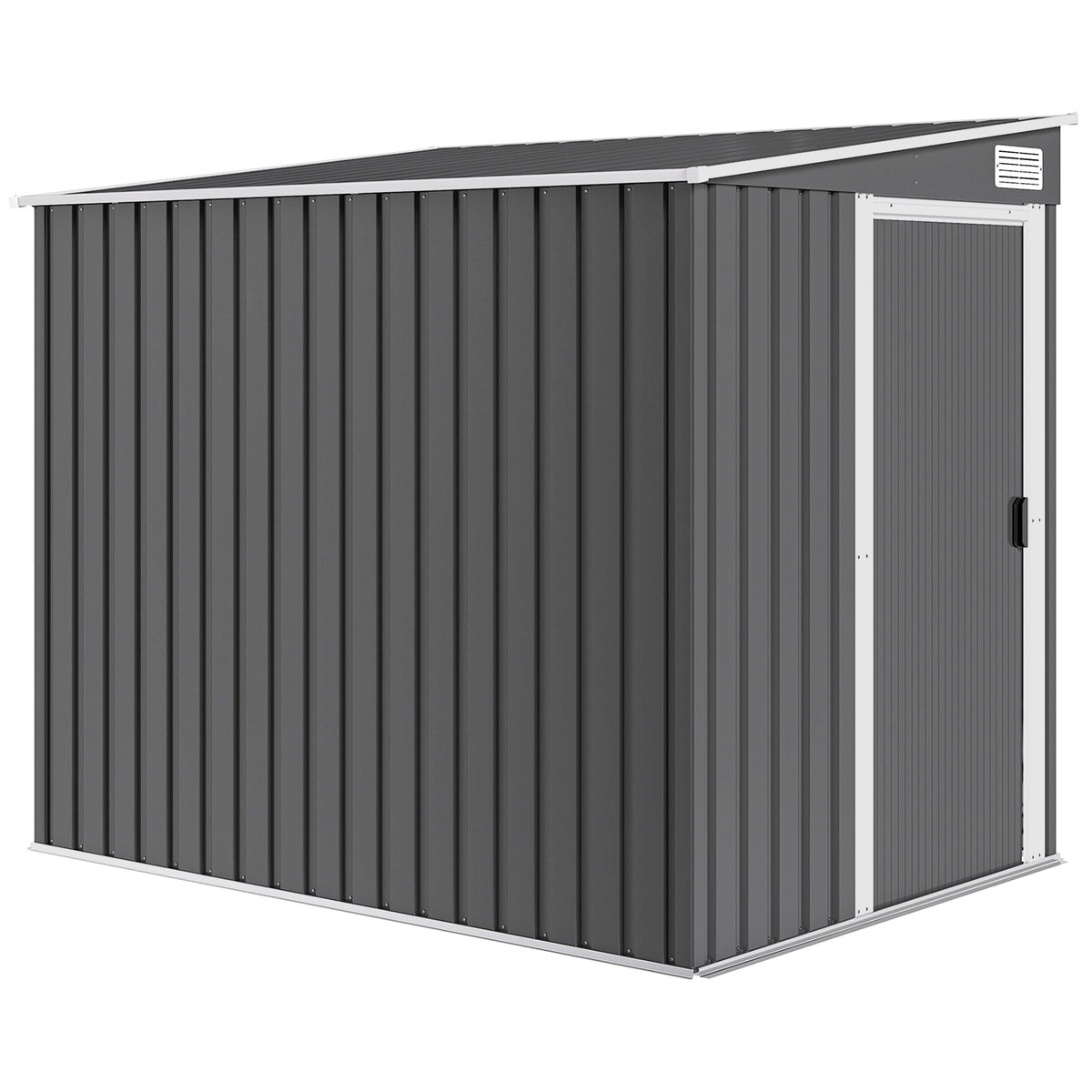 Metalen tuinhuis 2,81 m² 154x206,5x181 cm gereedschapsschuur met lessenaarsdak fundering