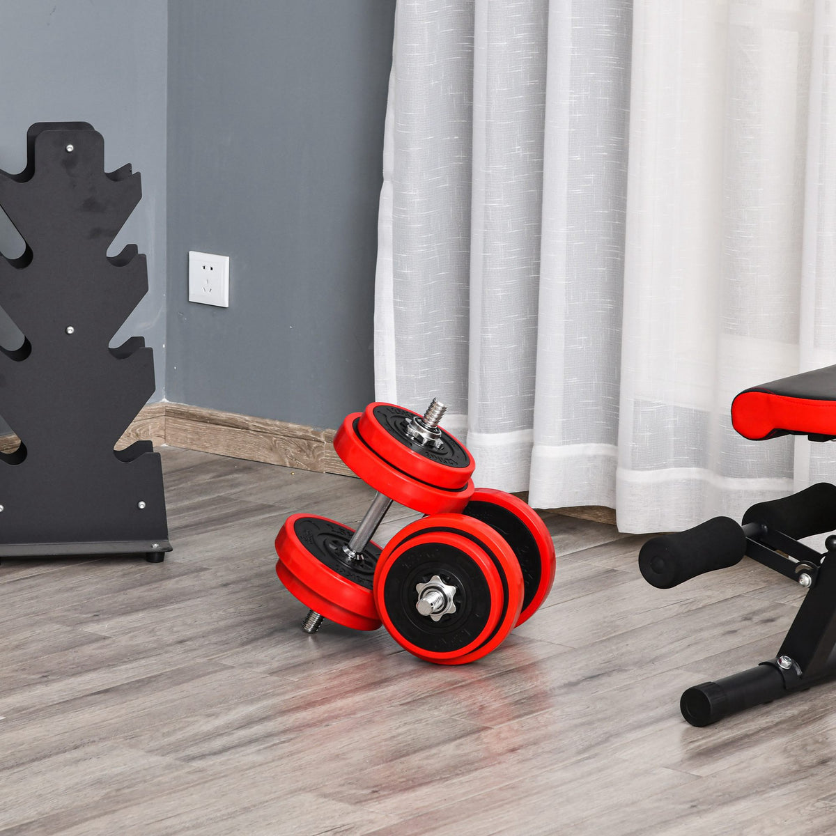 Haltersset 20/30 kg 2-in-1 dumbbells & halterstangen verstelbaar gewichtheffen voor thuis fitness spieren (2)