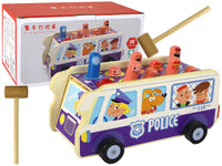 Houten arcadespel trefbal-politiebus (4)