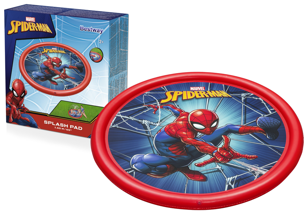 Opblaasbaar pierenbadje met fontein Spider-Man 165 cm Bestway 98792
