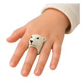Handpop Educatieve Dieren Beer Wit (3)