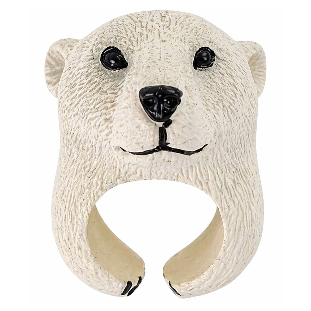 Handpop Educatieve Dieren Beer Wit (4)