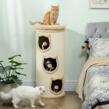 Krabton, 96 cm, 4-laagse kattentoren met wasbaar bed, 3 slaapholen, hangend speelgoed, voor meerdere katten (2)