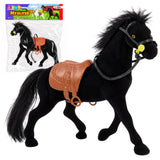 Fluweelachtig paardenfiguur zwart