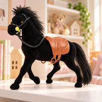 Fluweelachtig paardenfiguur zwart (4)