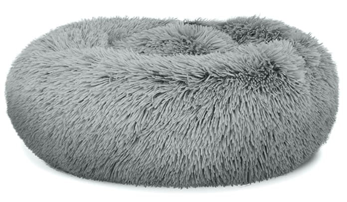 Tierbett Plüsch S 40cm – Hellgrau