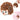 Pluche egel mascotte sleutelhanger, bruin, 9 cm