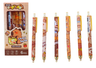 Set met 6 Capybara-pennen, blauwe inkt