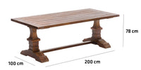 Rustieke teakhouten eettafel 200*100*78 (2)