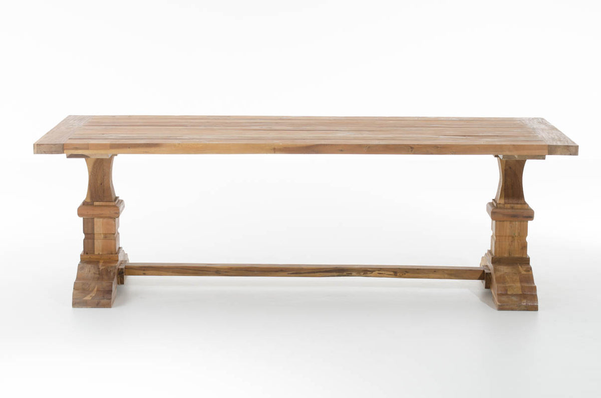 Rustieke TEAK eettafel 200*100*78 geolied (2)