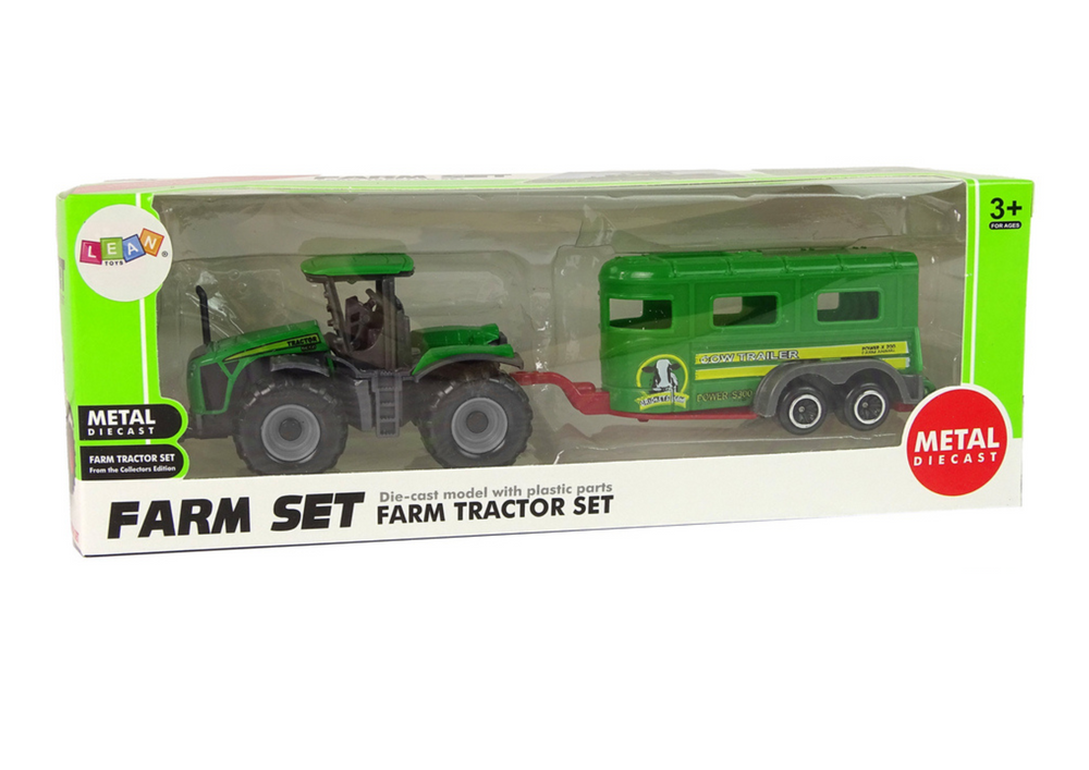 Groene tractor met aanhanger (4)