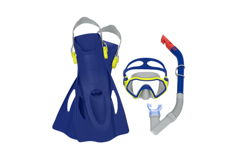 Kindersnorkelset Blauw Masker, Vinnen, Snorkel Bestway 25046