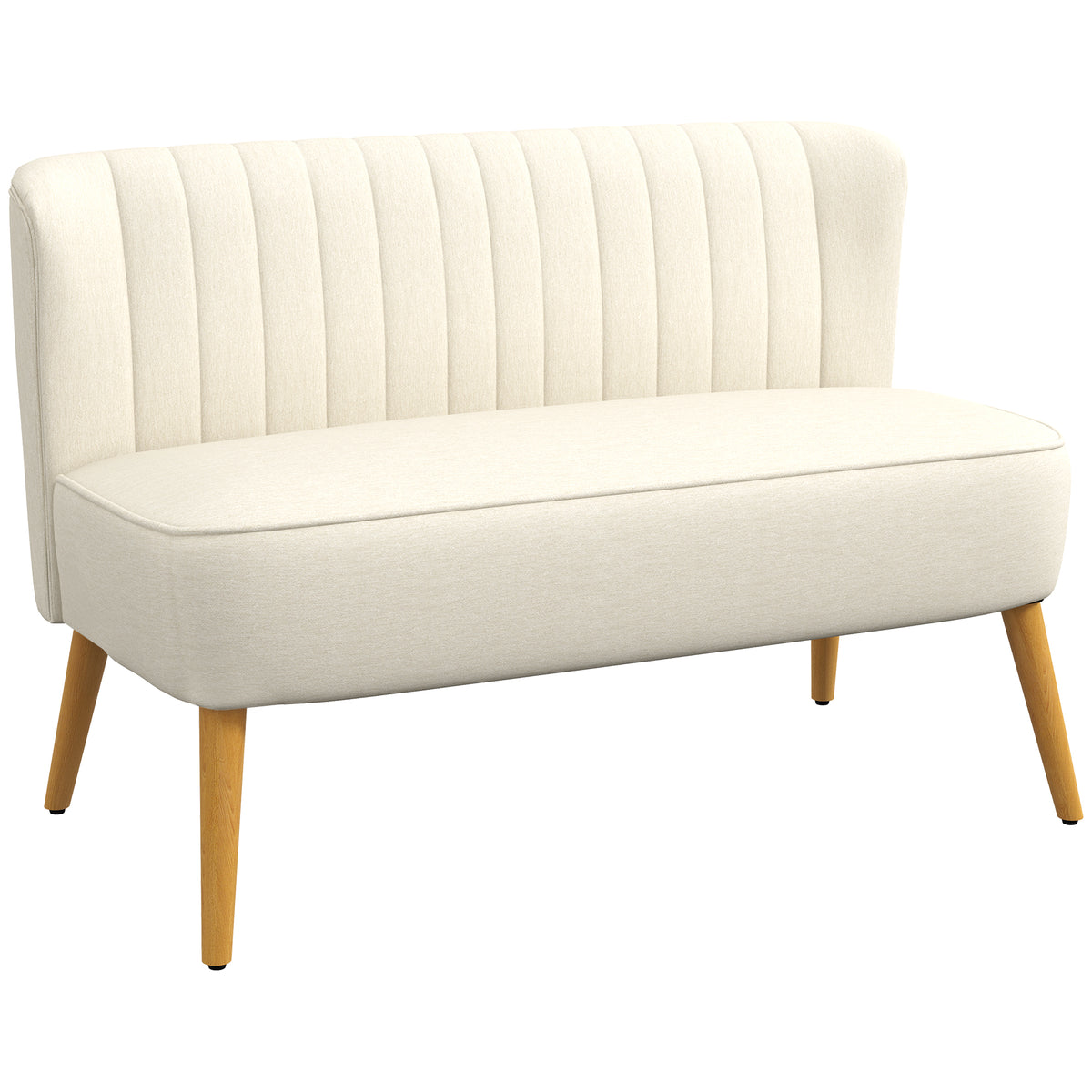 2-zitsbank, zachte bekleding, onderhoudsvriendelijke hoes, tot 220 kg, 117 x 56,5 x 77 cm, crèmewit