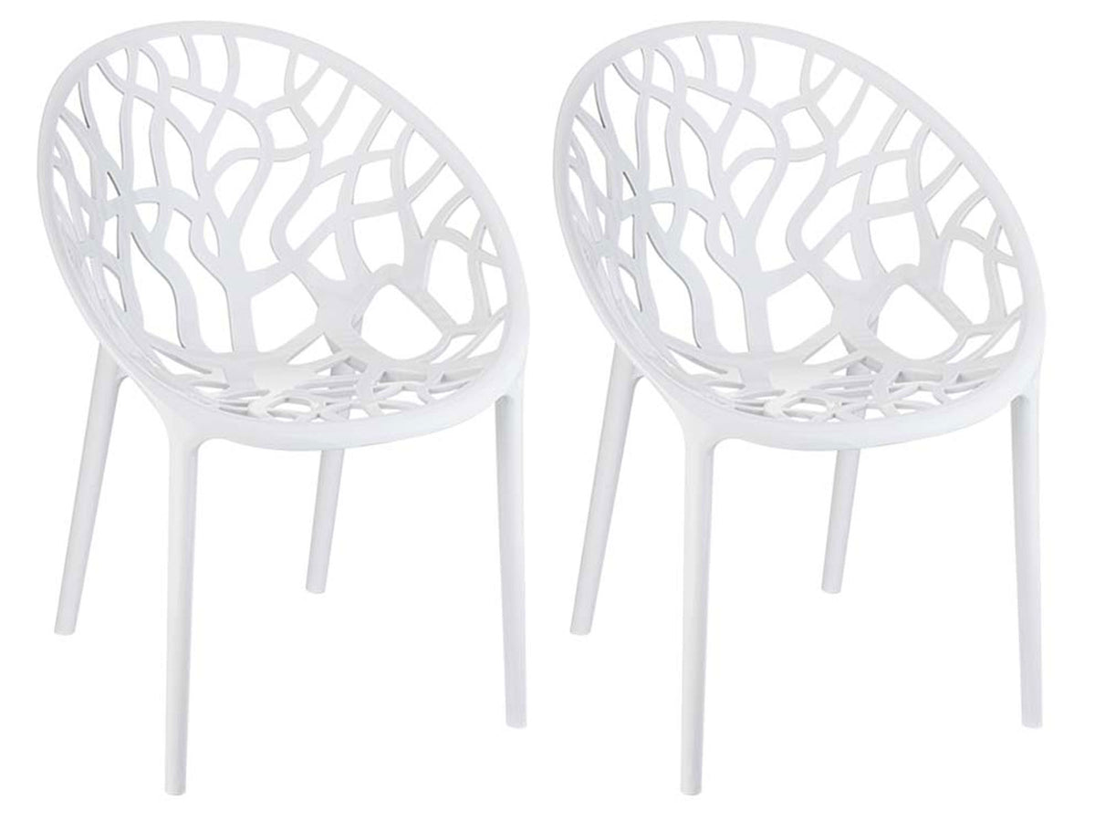 2-delige set stapelstoelen CRYSTAL
