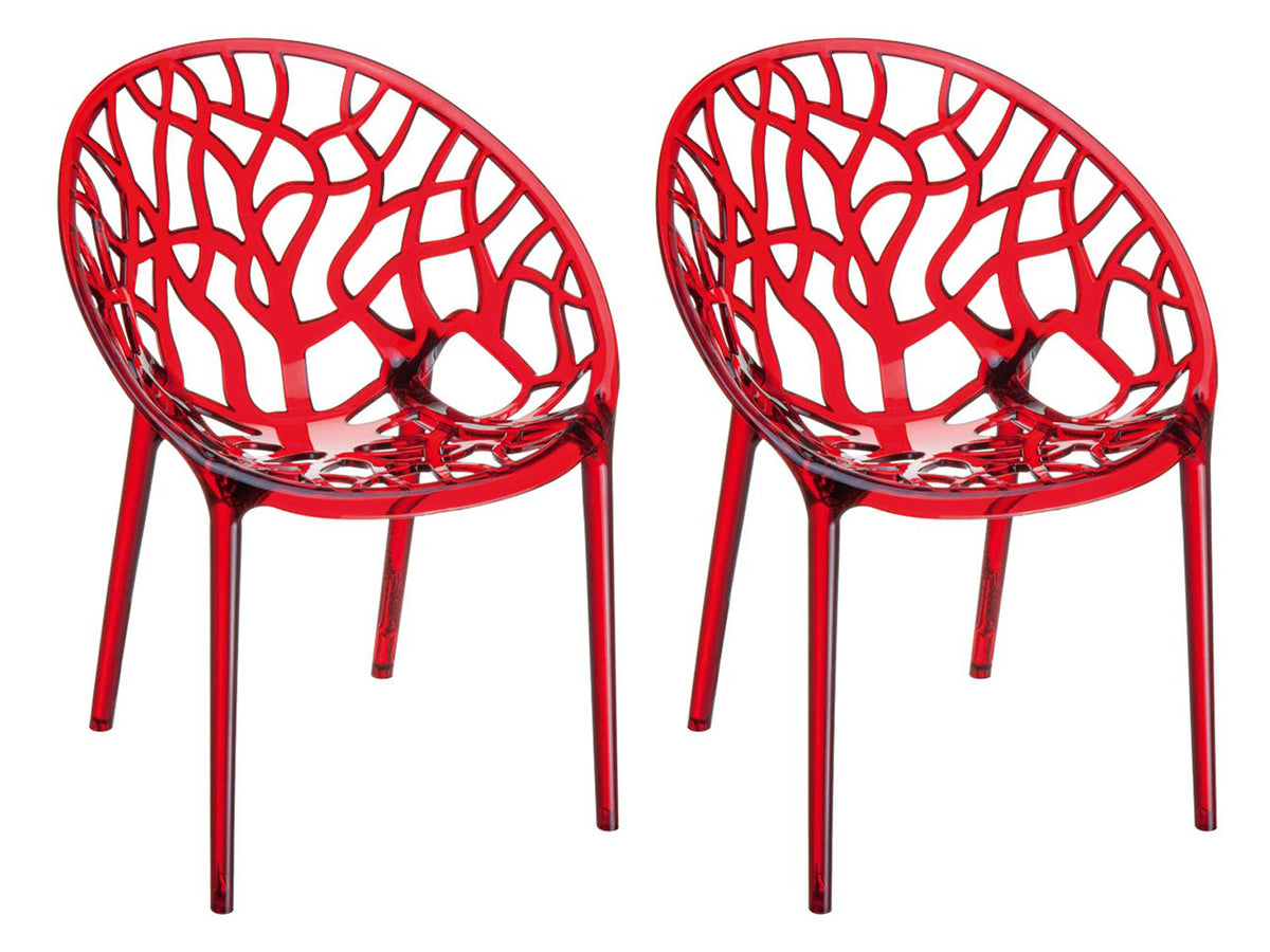 2-delige set stapelstoelen CRYSTAL