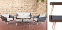 Lounge-set Trosa plat rotan ijsgrijs 45 cm (lichtbruin) (3)