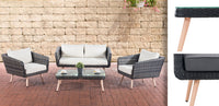 Lounge-set Trosa plat rotan ijsgrijs 45 cm (lichtbruin) (4)