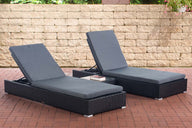 2x ligbed Nadi met tafel ijzergrijs