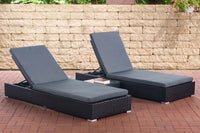 2x ligbed Nadi met tafel ijzergrijs