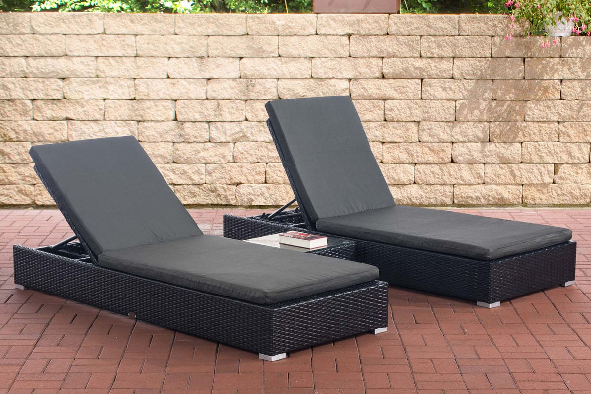 2x ligbed Nadi met tafel antraciet