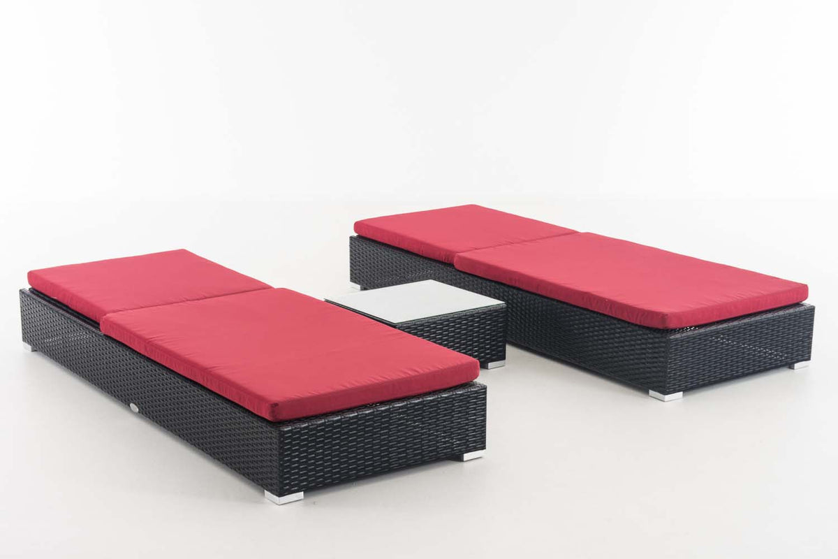 2x ligbed Nadi met tafel robijnrood (2)