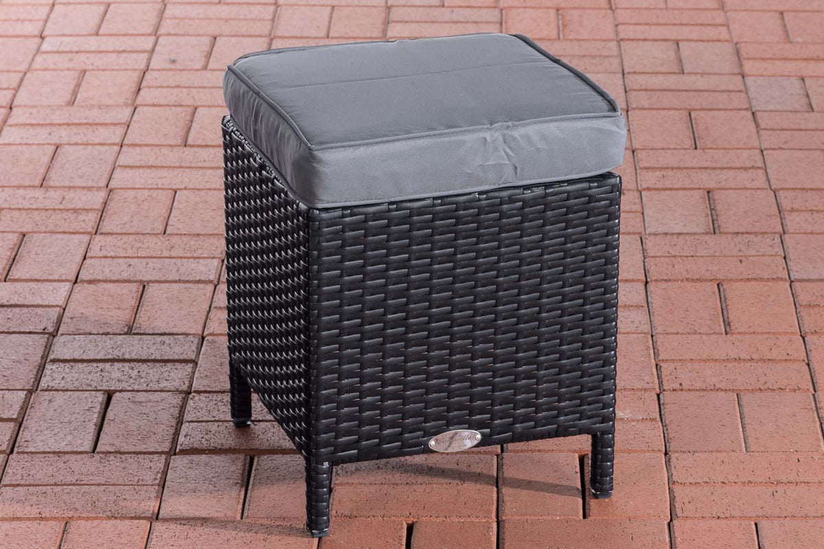 Hocker Vilato plat rotan, ijzergrijs (7)