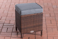 Hocker Vilato plat rotan, ijzergrijs