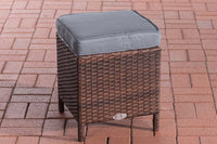 Hocker Vilato plat rotan, ijzergrijs