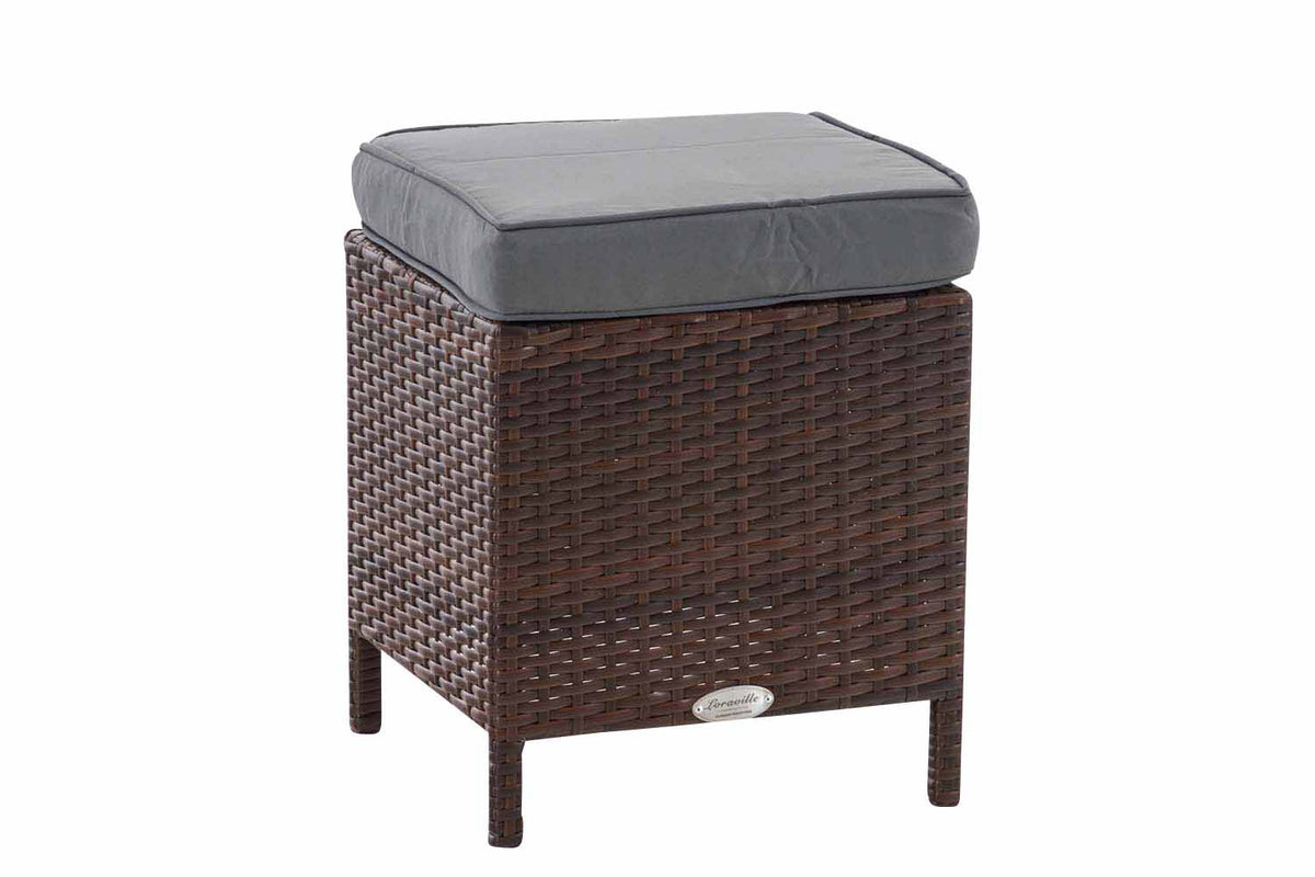 Hocker Vilato plat rotan, ijzergrijs (2)