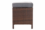 Hocker Vilato plat rotan, ijzergrijs (3)