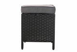 Hocker Vilato plat rotan, ijzergrijs (9)
