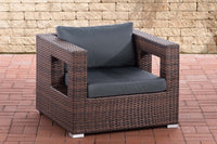 Polyrattan tuinstoel Honolulu ijzergrijs