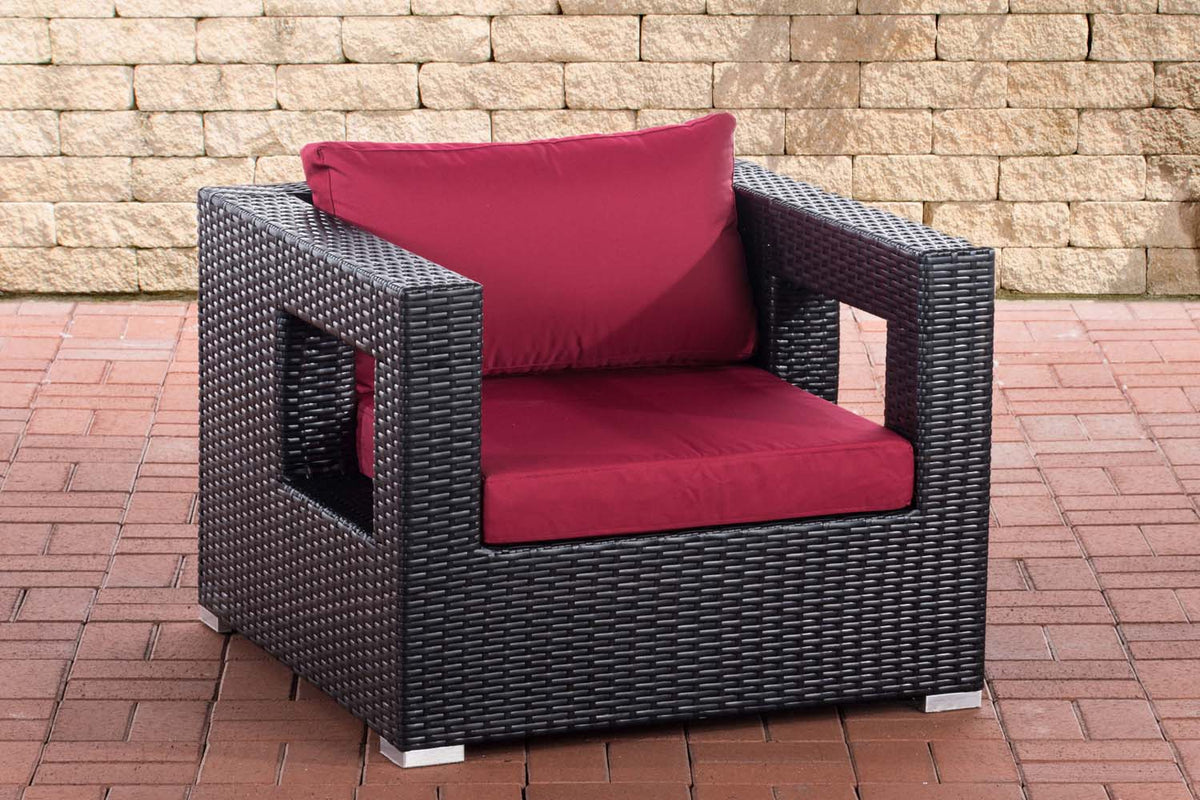 Polyrattan tuinstoel Honolulu robijnrood (6)