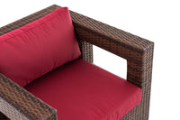 Polyrattan tuinstoel Honolulu robijnrood (4)