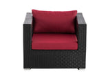 Polyrattan tuinstoel Honolulu robijnrood (7)